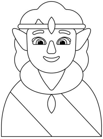 Woman Elf Emoji Coloring Page